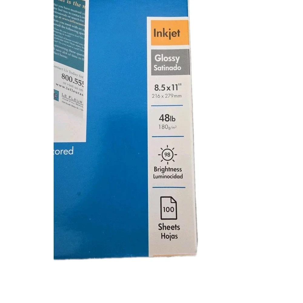 HP Tri-fold Glossy Brochure Paper‎ Inkjet 100 Sheet 8.5x11 44lb Bond W/ Seals